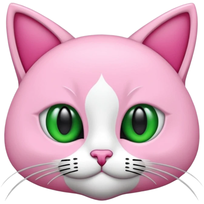 Bir siyah renkli kedi gözleri yeşil ve oturuyor boynunda tasma pembe var emoji