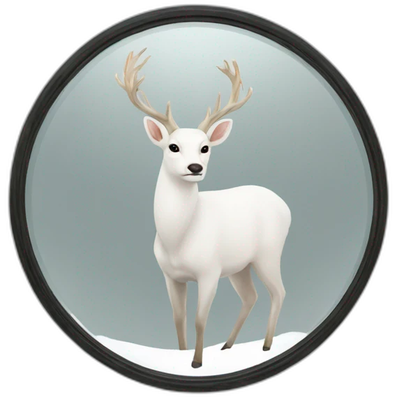 white deer in the circle mirror emoji