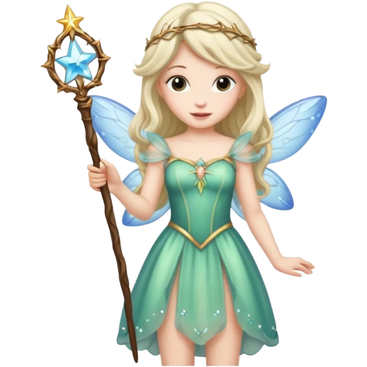 beautiful-haired fairy with a wand emoji