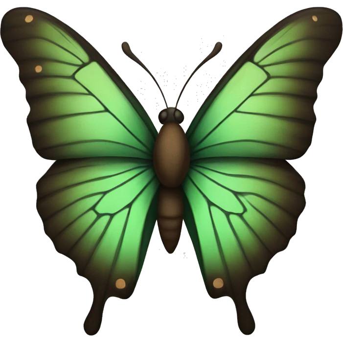 Very dark green butterfly with brown  emoji