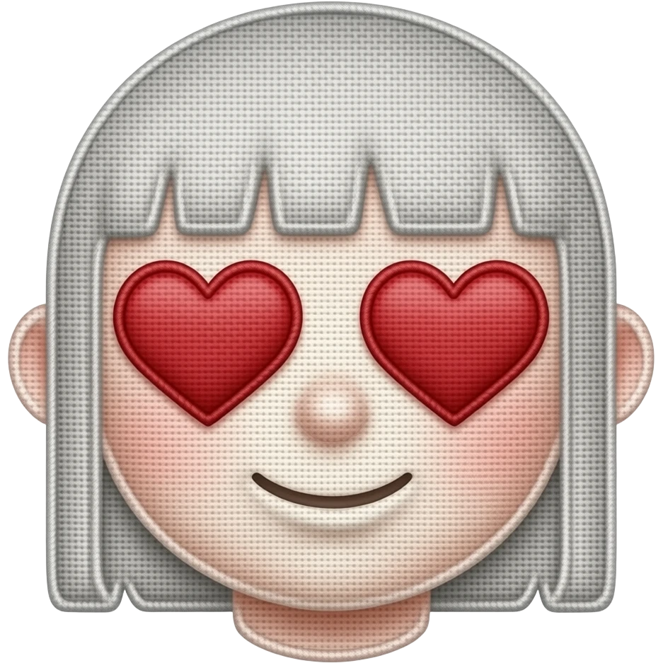 Stitch with hearts for eyes emoji