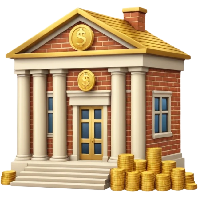a bankhouse with money emoji