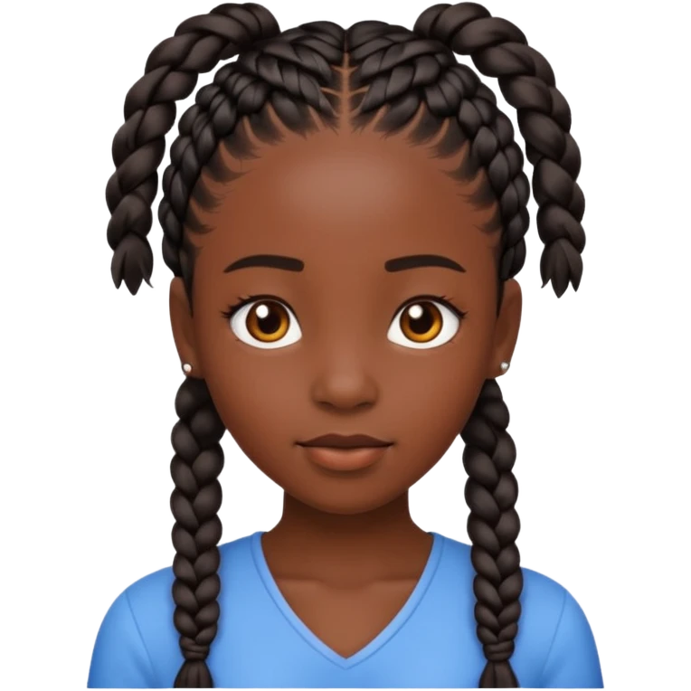 A black skin girl with braids emoji