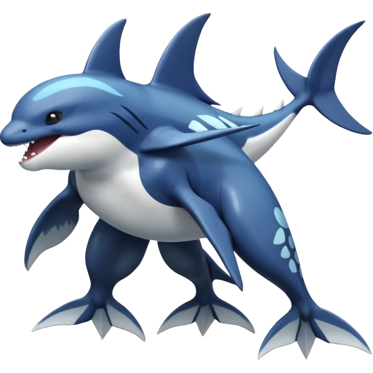 Black and white smooth glossy soft hot handsome tough badass cool Dialga-Orca-Pokémon-Fakémon-fusion-hybrid-creature (full body), 4-legged,  emoji