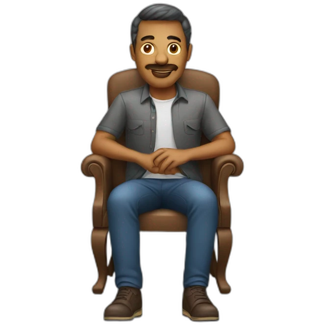 Man sitting in chair emoji