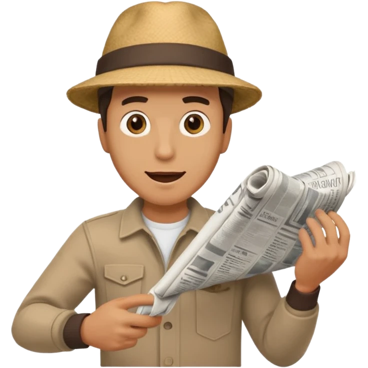 man energetically throwing a rolled-up newspaper to his right emoji