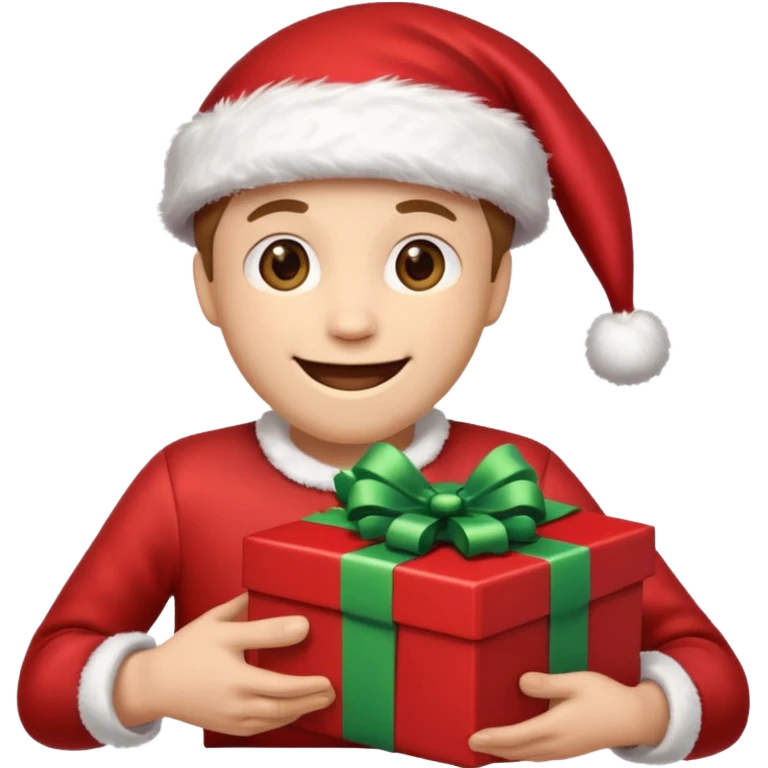 Laughing emoji with christmas emoji