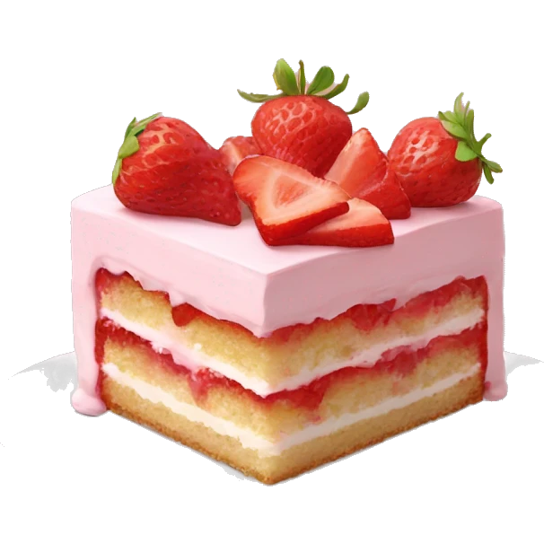 high quality slice of strawberry cake with NO DISH emoji