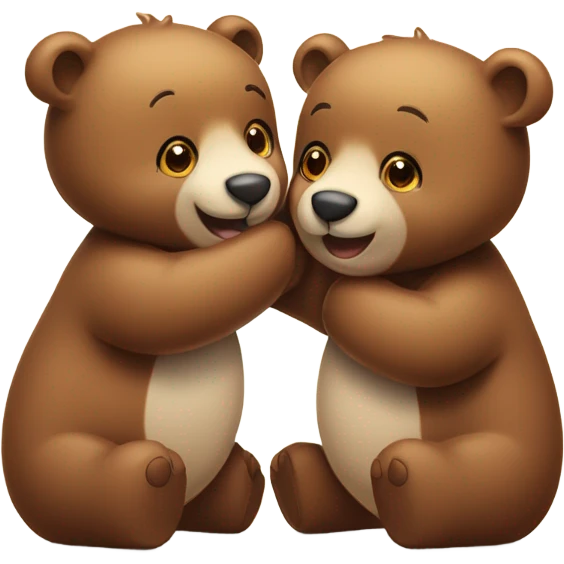 2 Cute Valentine day bears kiss emoji