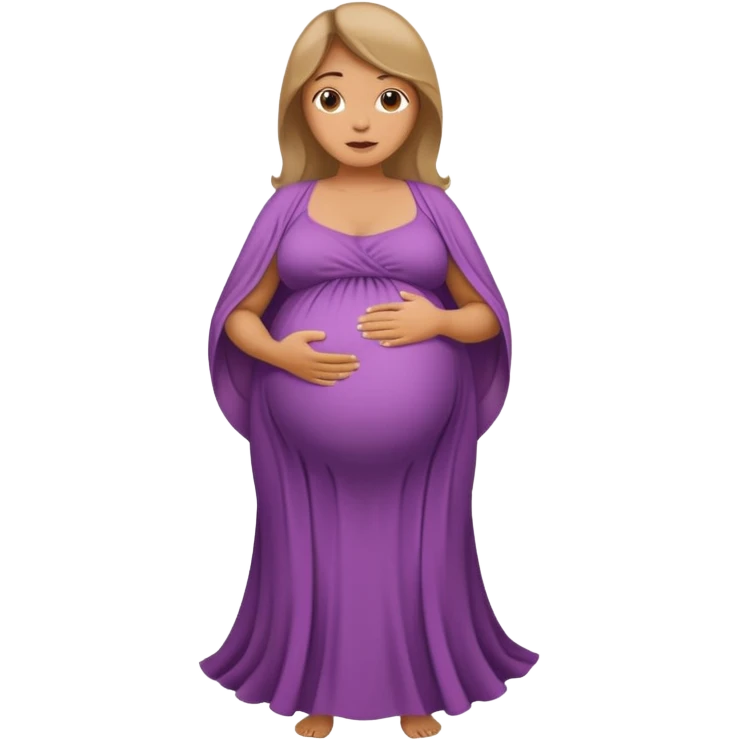 heavily pregnant woman with extremely large overdue belly emoji
