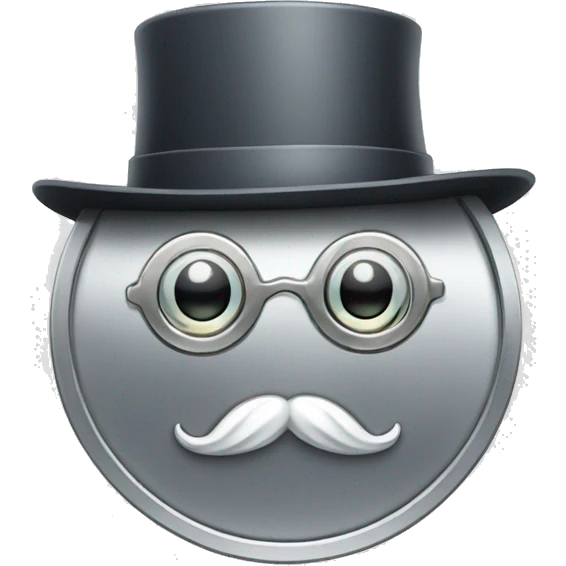 silver coin with monocle emoji