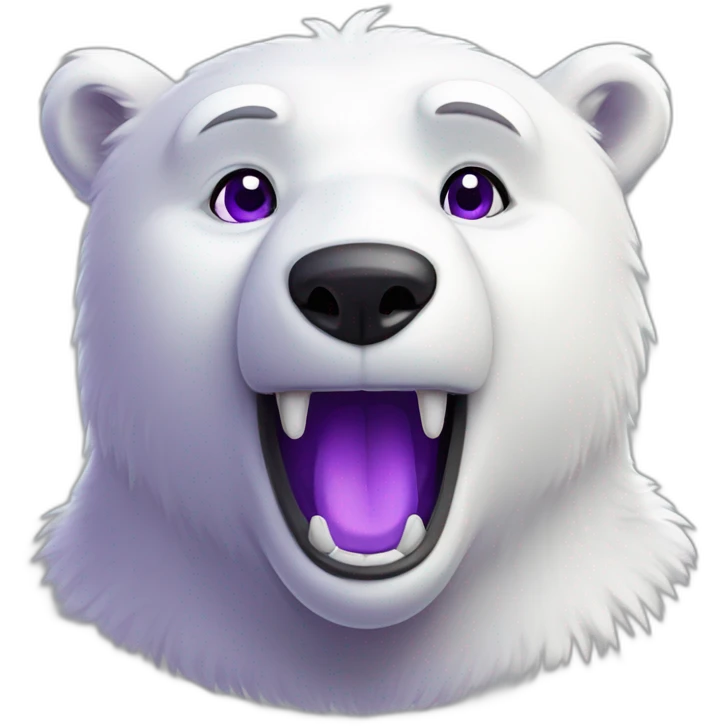 Happy Male Anthro polar bear purple eyes emoji