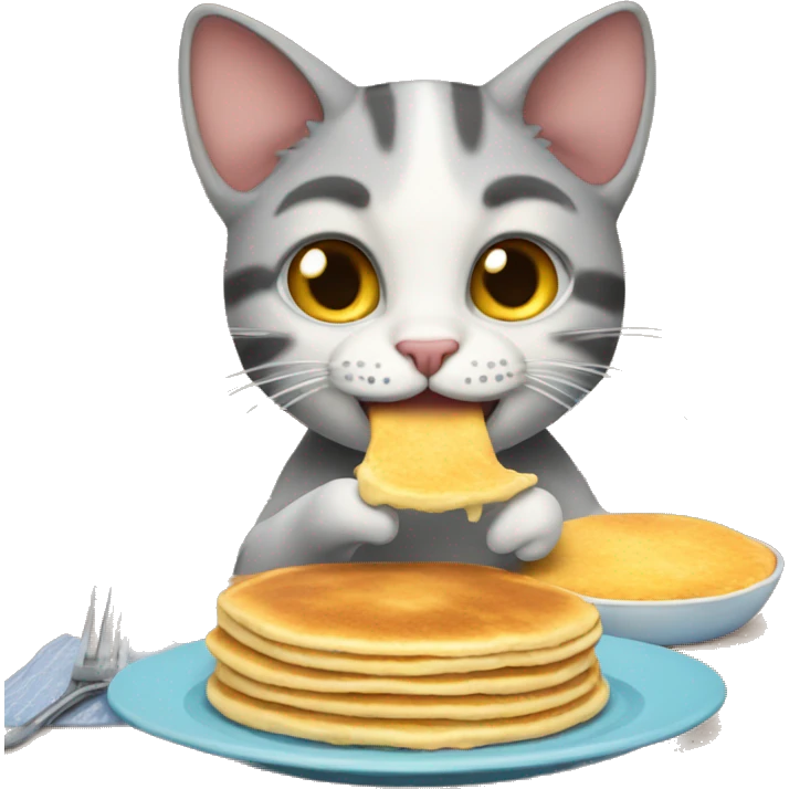 cat eating pancakes emoji