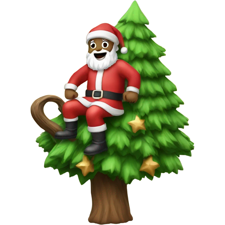 Santa riding tree emoji