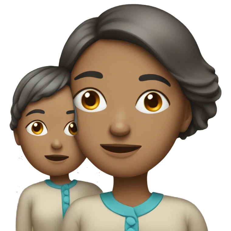 mom and child emoji with large heads and bodies emoji