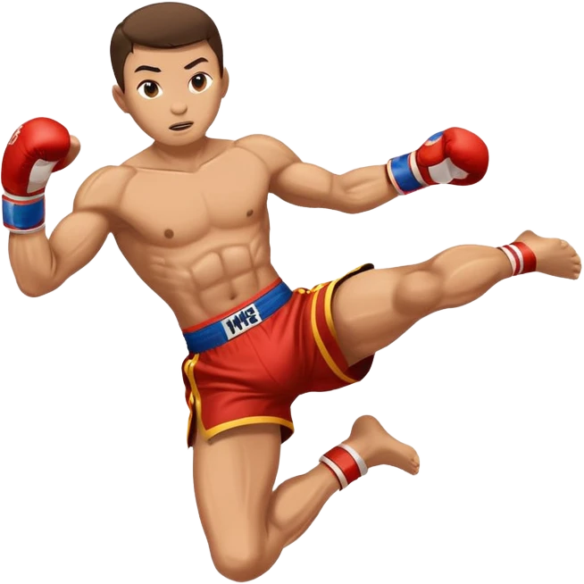 Muay thai jumping action emoji