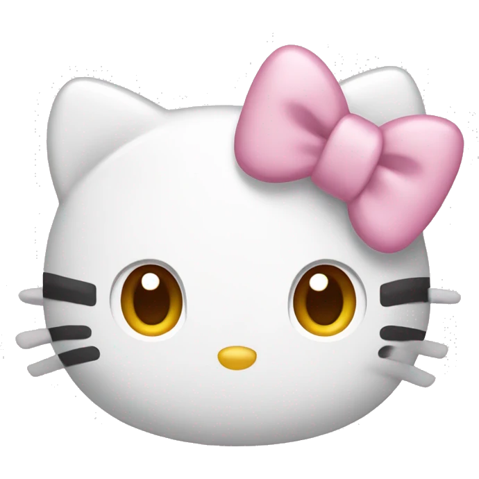 hello kitty with light pink bow emoji