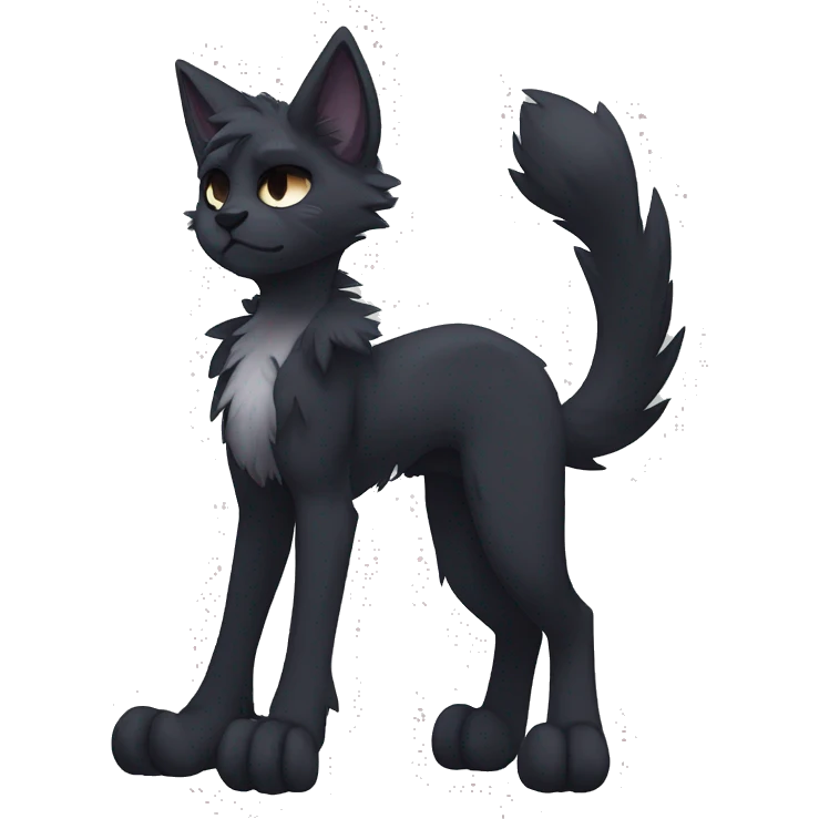 Anthro Dark Edgy Cool Shy Grumpy FurSona Feline Fakemon Full Body emoji