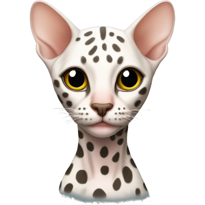 hairless spotted cat emoji