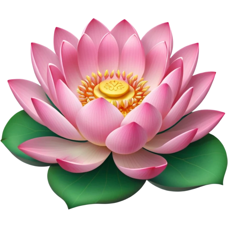 blooming lotus with leaf emoji