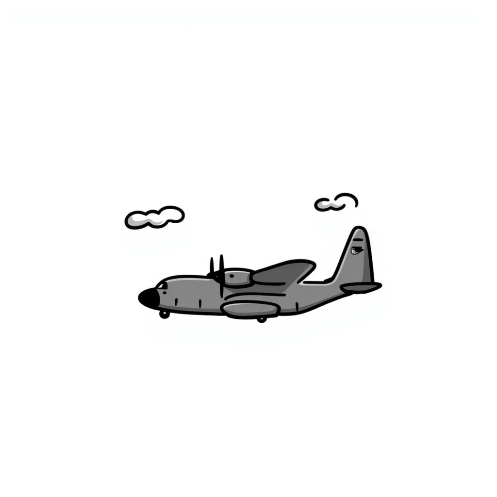 AC-130 gunship military aircraft with cannons emoji