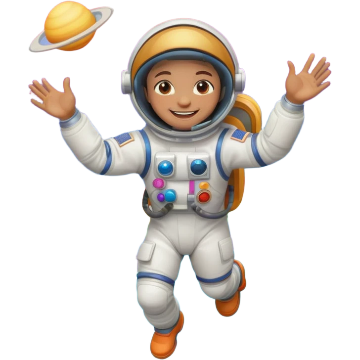 Astronaut on rainbow trail emoji