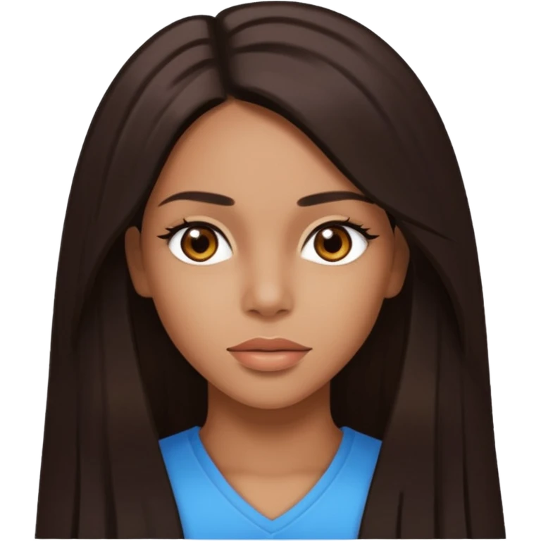 Aaliyah with long dark brown hair emoji