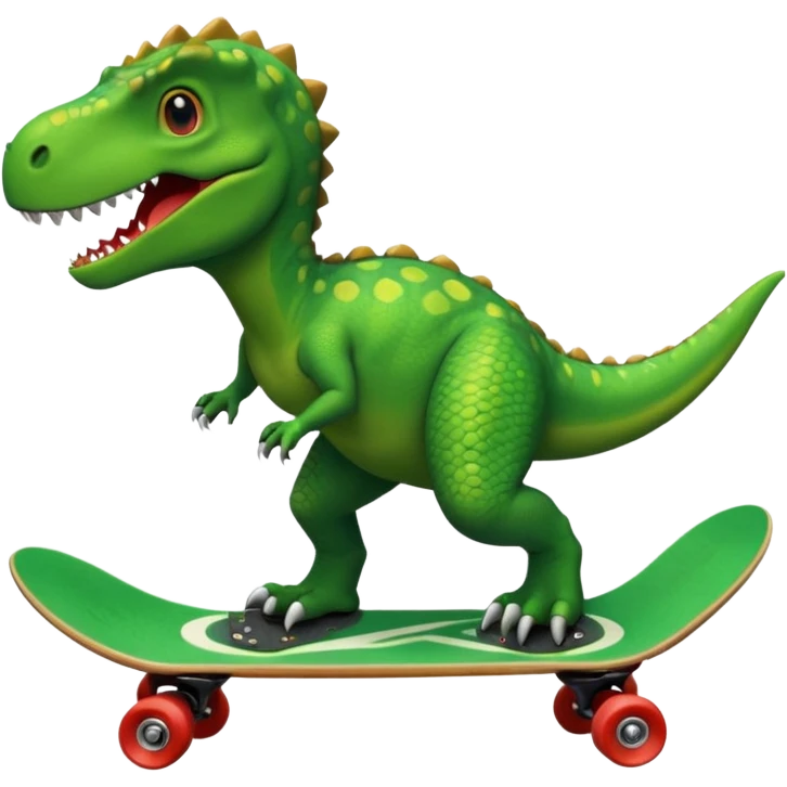 Dinosaur on a skateboard emoji