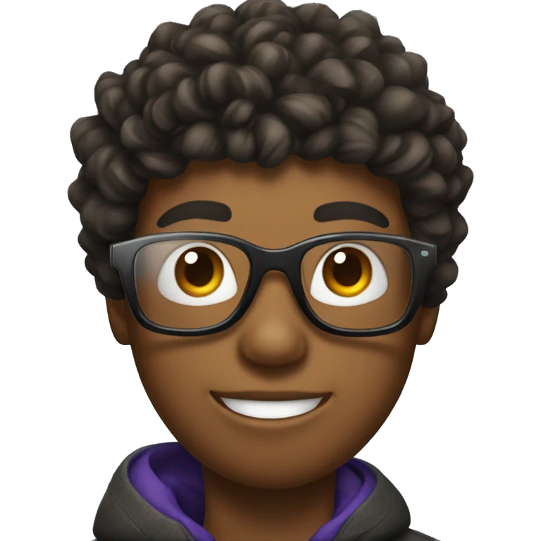 a boy with bristles and glasses on a snowboard emoji