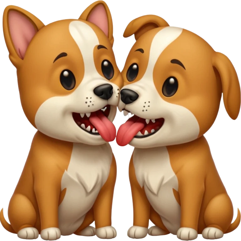 dogs kissing agressively emoji