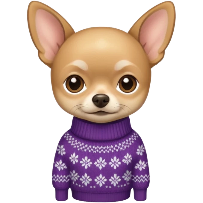 Tan chihuahua wearing a sweater emoji