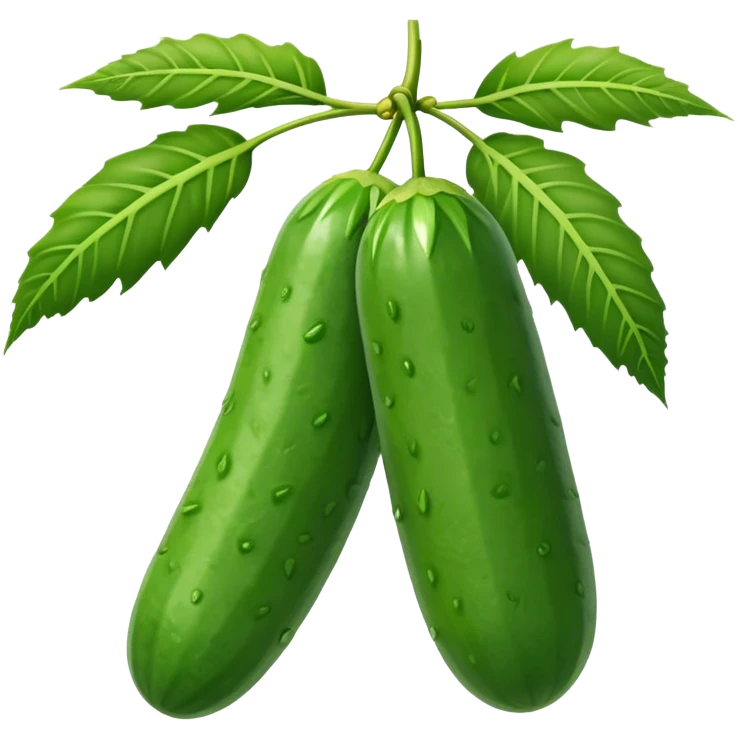 2 cucumbers hanging on palm branch emoji