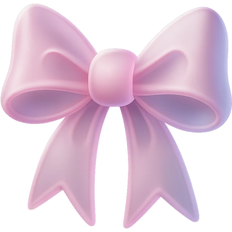 pink gothic bow, matte glass style, soft pastel colors, translucent effect emoji