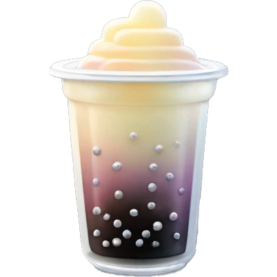 Realistic isolated gradient silver holographic boba tea. emoji