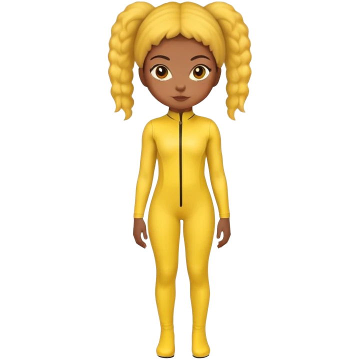 fille noir avec un ensemble collant jaune emoji