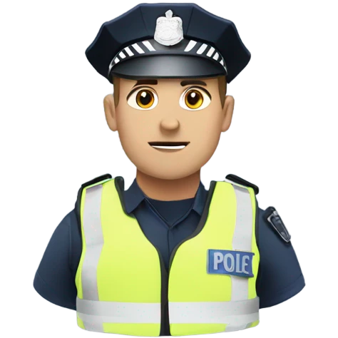 UK Police office with stab vest - no hat emoji