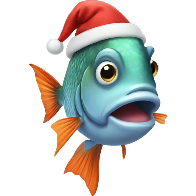 Fish with Santa hat emoji