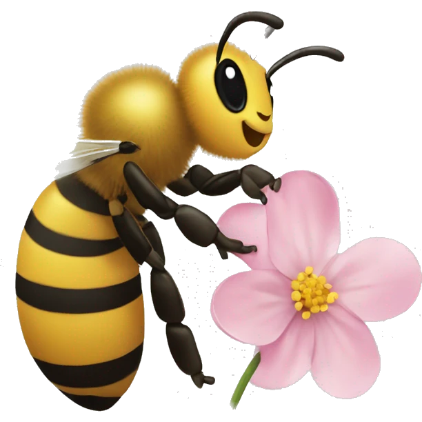 Bee smelling flowers  emoji