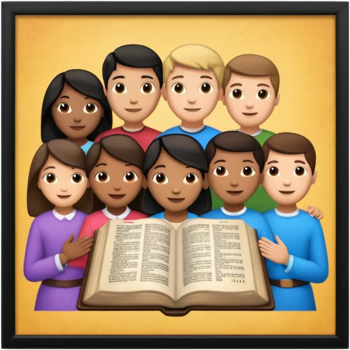 bible showing equality for all races and genders with different races around ut emoji
