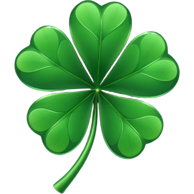 Five leaf clover black emoji