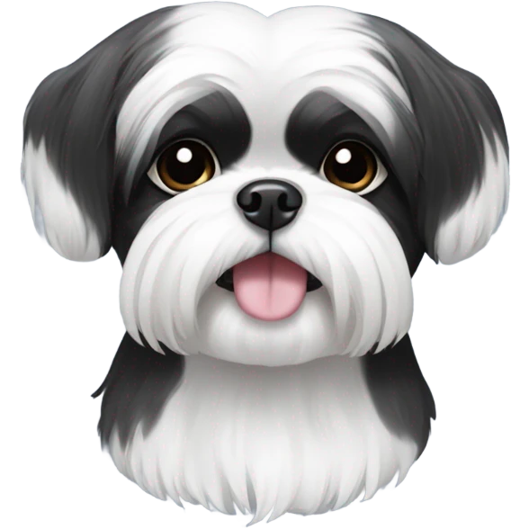 black and white shih tzu  emoji