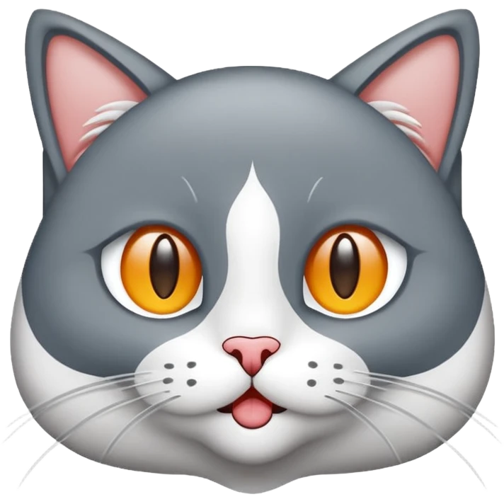 Rengi gri beyaz olan rapci kedi emoji