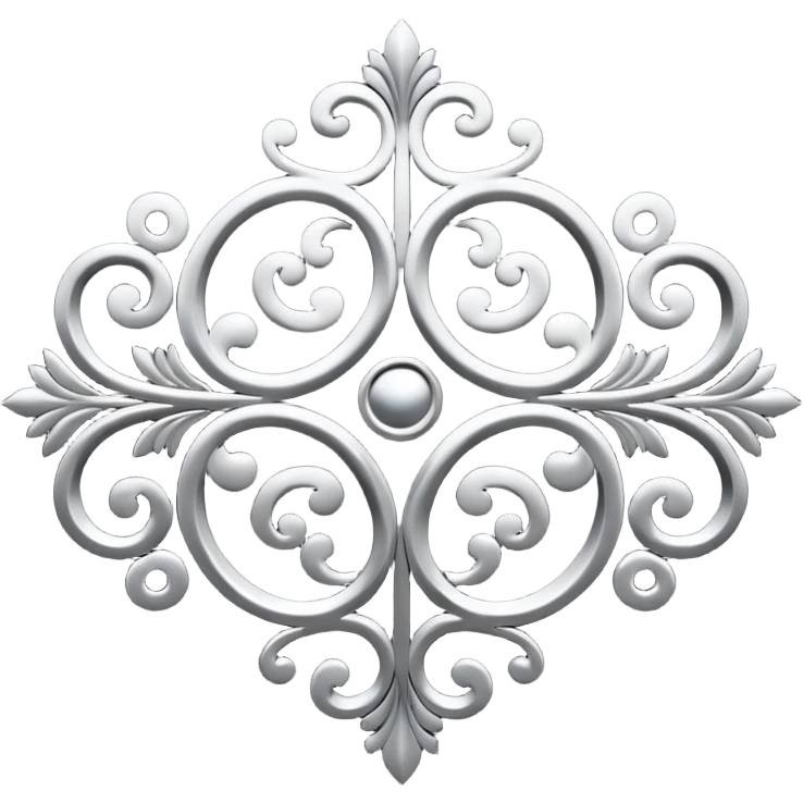 Black and silver filigree page divider, 3D, extremely detailed design emoji