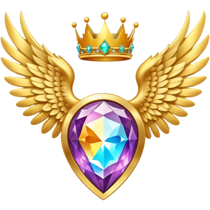 HUGE magic galactic nebula complex gemstone award-in-frame-decorated-with-big-golden-angel--wings and crown emoji