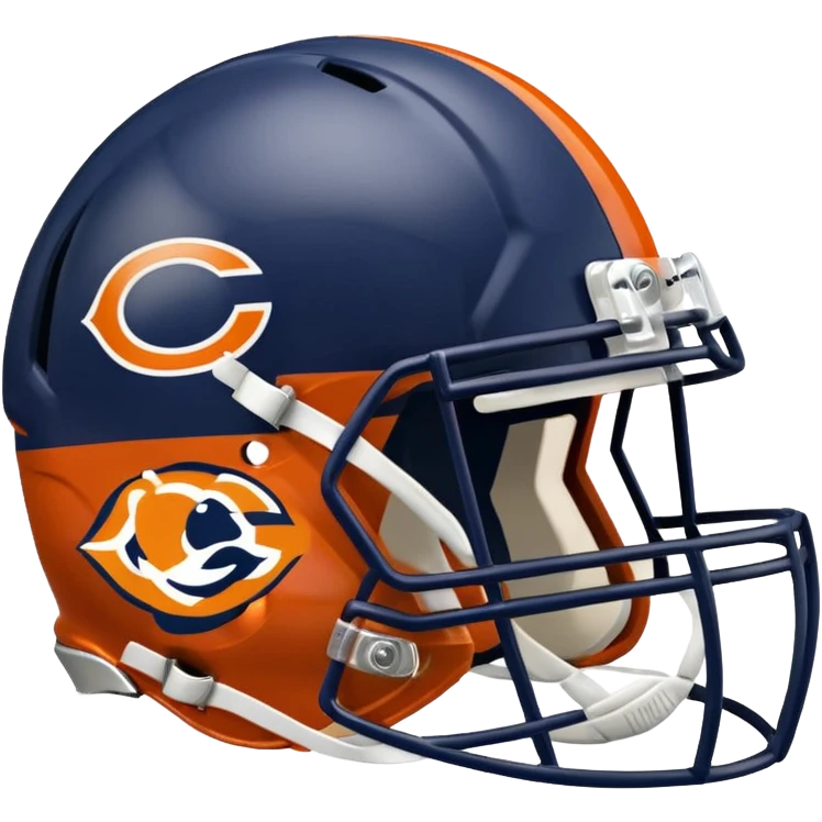The Washington commanders football helmet and the Chicago Bears football helmet facing each other emoji
