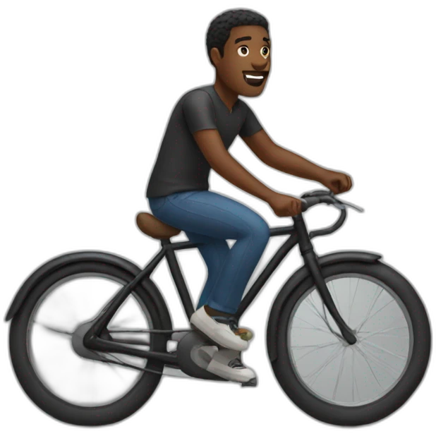 black man on a bike emoji