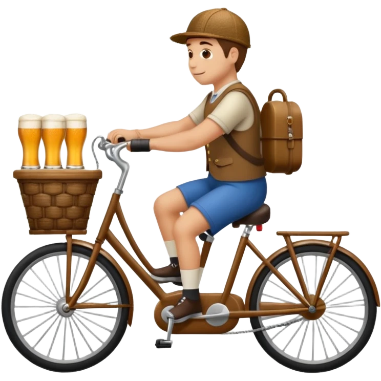 Een beeld van kippen op een bierfiets emoji