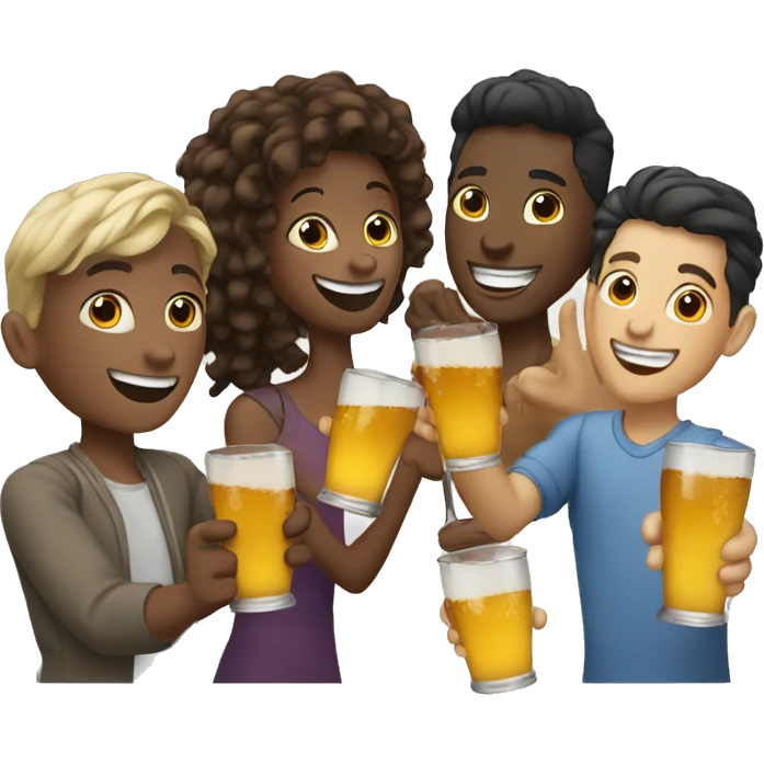 a group of friends toasting emoji