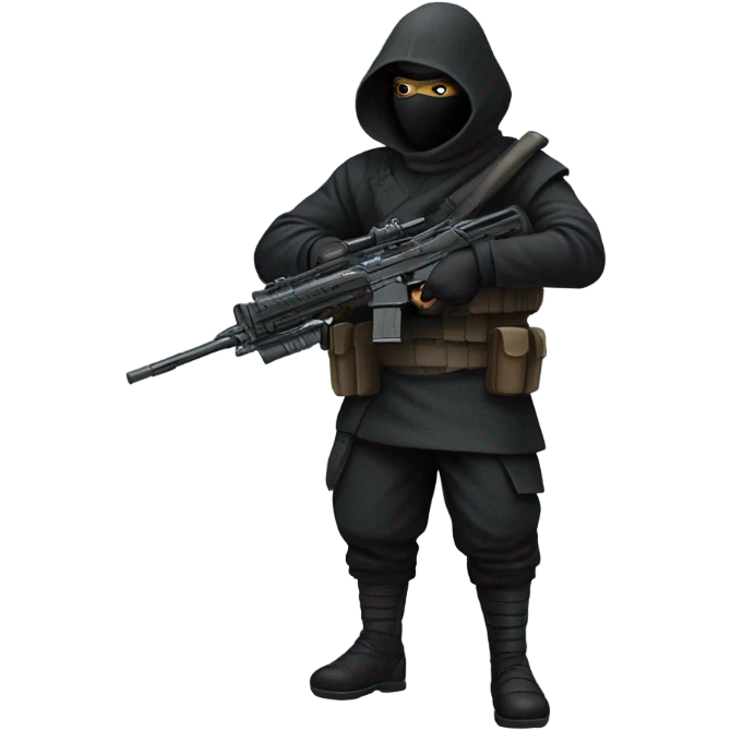 Black ninja sniper emoji