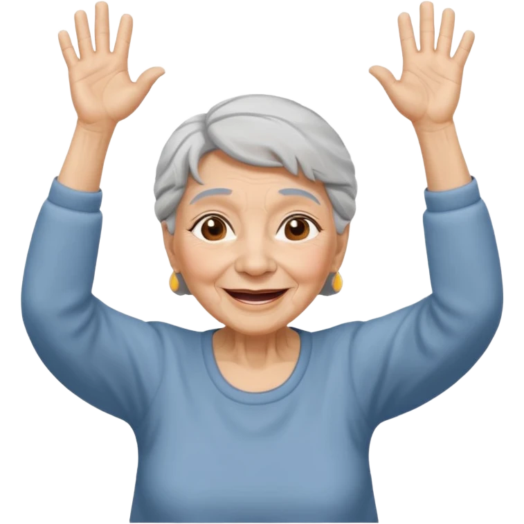 Old lady hands up raise the roof dancing  like she doesn’t care  emoji